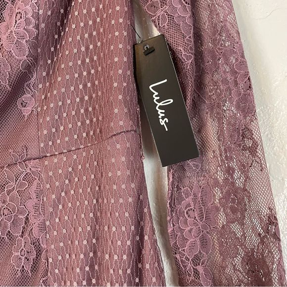 Ties to My Heart Dusty Purple Lace Off-The-Shoulder Mini Dress - Picture 3 of 11